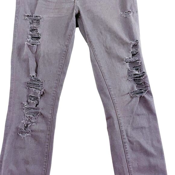 Frame Le Skinny De Jeanne St. Quintin Shred Black Denim Jeans Ripped SZ30 - Picture 7 of 9